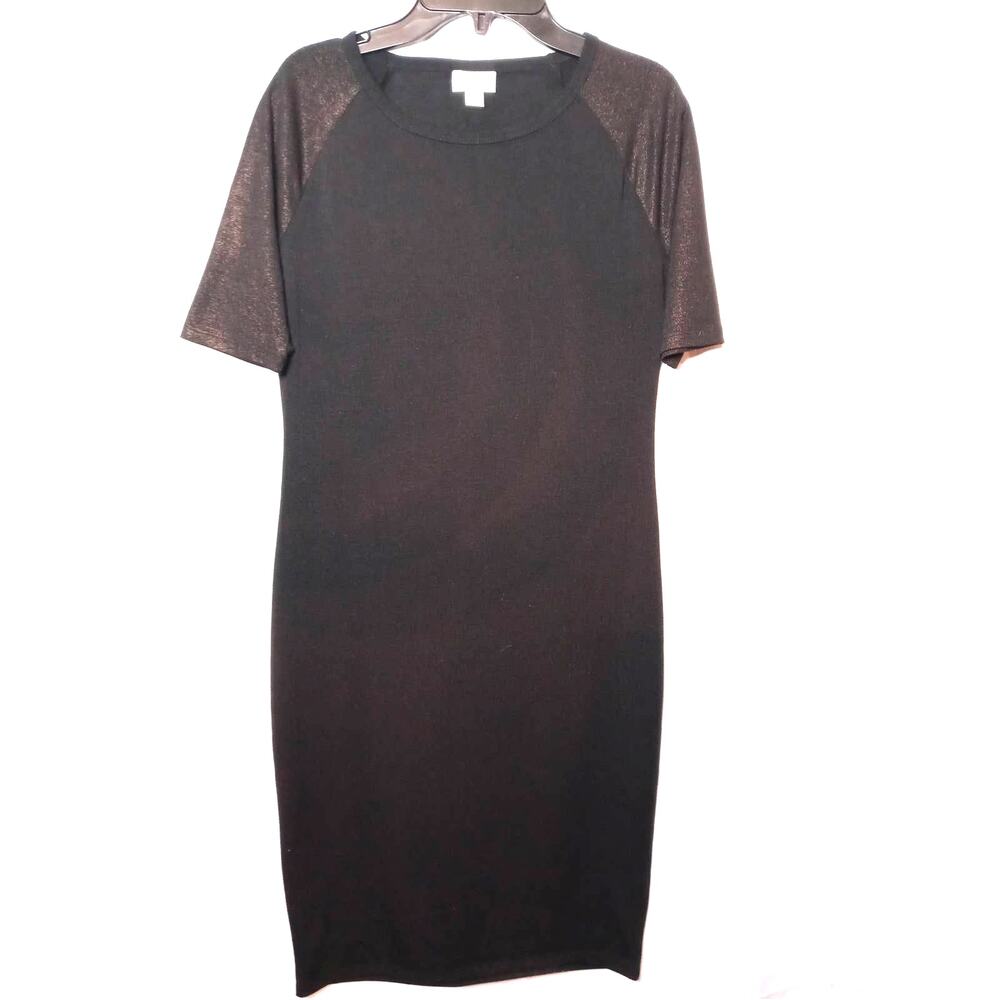 Lula Roe Julia Dress Black w/ Silver Shimmer Size XS